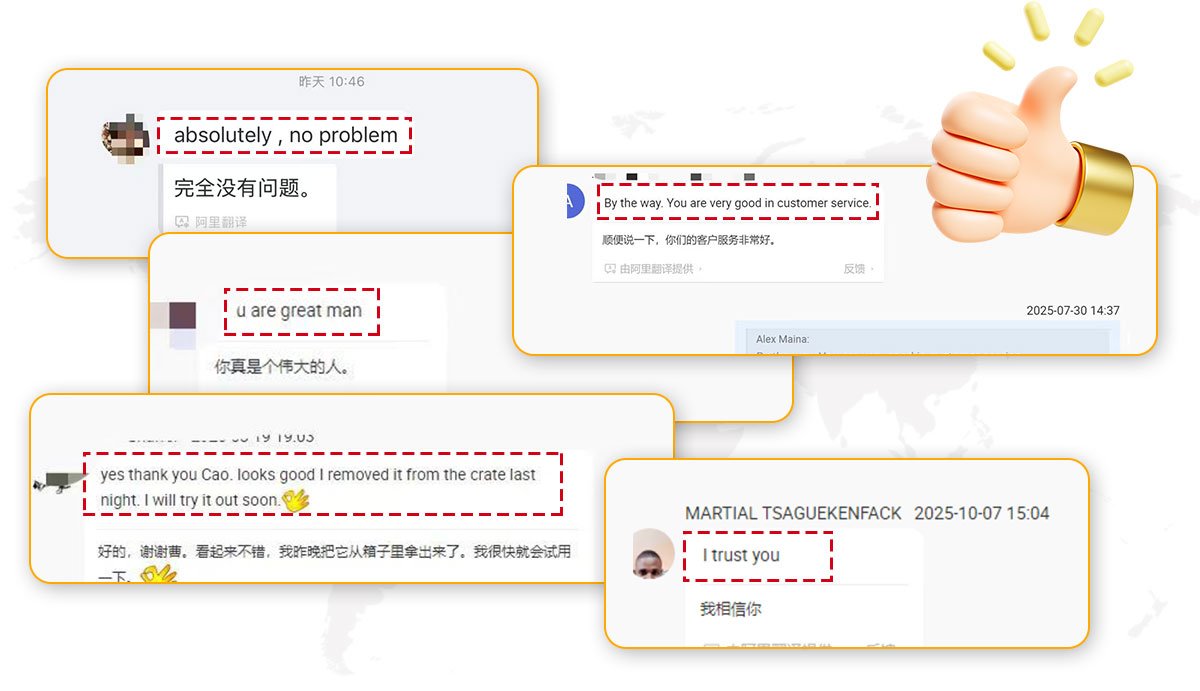 Cross-border customer chat screenshots